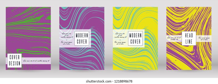 Digital Marble Cover Design for your Business with Abstract Lines. Futuristic Poster, Flyer, Layout with Liquid Pattern for Branding, Identity, Annual Report. Vector minimalistic brochure. Luxury.