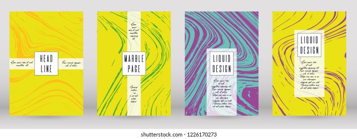 Digital Marble Cover Design for your Business with Abstract Lines. Futuristic Poster, Flyer, Layout with Liquid Pattern for Branding, Identity, Annual Report. Vector minimalistic brochure. Luxury.