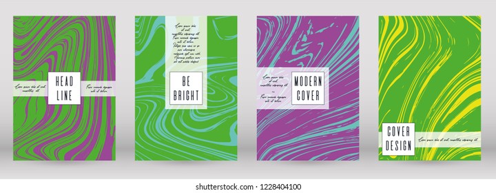 Digital Marble Cover Design for your Business with Abstract Lines. Futuristic Poster, Flyer, Layout with Liquid Pattern for Branding, Identity, Annual Report. Vector minimalistic brochure. Luxury.