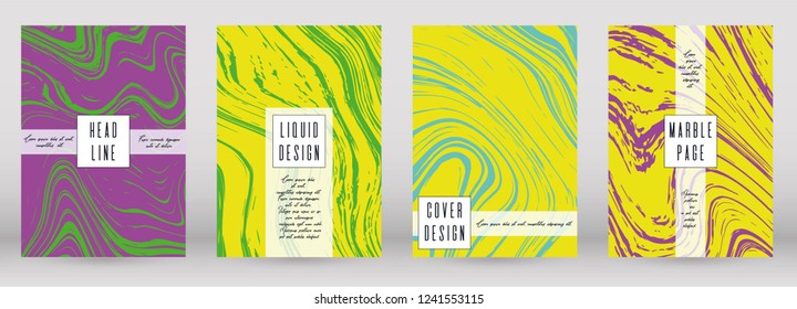 Digital Marble Cover Design for your Business with Abstract Lines. Futuristic Poster, Flyer, Layout with Liquid Pattern for Branding, Identity, Annual Report. Vector minimalistic brochure. Luxury.