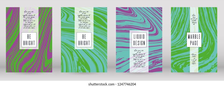Digital Marble Cover Design for your Business with Abstract Lines. Futuristic Poster, Flyer, Layout with Liquid Pattern for Branding, Identity, Annual Report. Vector minimalistic brochure. Luxury.