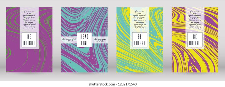 Digital Marble Cover Design for your Business with Abstract Lines. Futuristic Poster, Flyer, Layout with Liquid Pattern for Branding, Identity, Annual Report. Vector minimalistic brochure. Luxury.