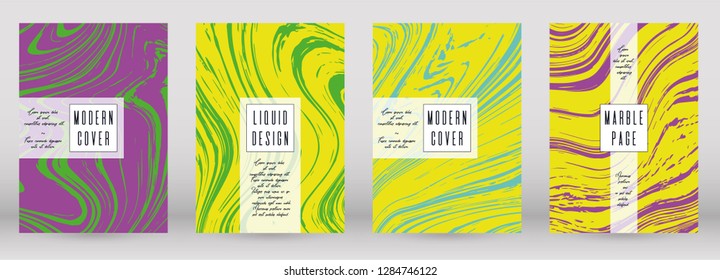 Digital Marble Cover Design for your Business with Abstract Lines. Futuristic Poster, Flyer, Layout with Liquid Pattern for Branding, Identity, Annual Report. Vector minimalistic brochure. Luxury.