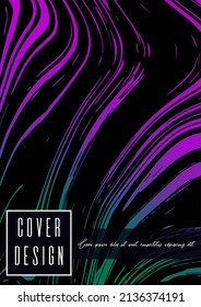 Diseño de cubierta de mármol digital para su empresa con líneas abstractas. Afiche futurista, volante, diseño con patrón líquido para promoción de marca, identidad, informe anual. Folleto minimalista de vectores. Lujo.