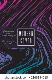 Digital Marble Cover Design for your Business with Abstract Lines. Futuristic Poster, Flyer, Layout with Liquid Pattern for Branding, Identity, Annual Report. Vector minimalistic brochure. Luxury.