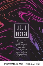 Digital Marble Cover Design for your Business with Abstract Lines. Futuristic Poster, Flyer, Layout with Liquid Pattern for Branding, Identity, Annual Report. Vector minimalistic brochure. Luxury.