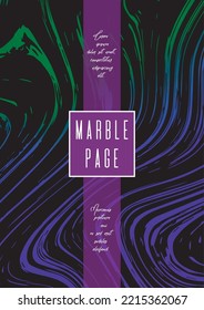 Digital Marble Cover Design for your Business with Abstract Lines. Futuristic Poster, Flyer, Layout with Liquid Pattern for Branding, Identity, Annual Report. Vector minimalistic brochure. Luxury.
