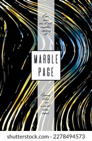 Digital Marble Cover Design for your Business with Abstract Lines. Futuristic Poster, Flyer, Layout with Liquid Pattern for Branding, Identity, Annual Report. Vector minimalistic brochure. Luxury.