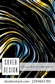 Diseño de cubierta de mármol digital para su empresa con líneas abstractas. Afiche futurista, volante, diseño con patrón líquido para promoción de marca, identidad, informe anual. Folleto minimalista de vectores. Lujo.