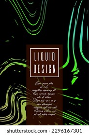 Diseño de cubierta de mármol digital para su empresa con líneas abstractas. Afiche futurista, volante, diseño con patrón líquido para promoción de marca, identidad, informe anual. Folleto minimalista de vectores. Lujo.