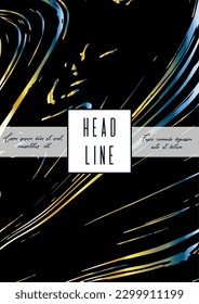Digital Marble Cover Design for your Business with Abstract Lines. Futuristic Poster, Flyer, Layout with Liquid Pattern for Branding, Identity, Annual Report. Vector minimalistic brochure. Luxury.