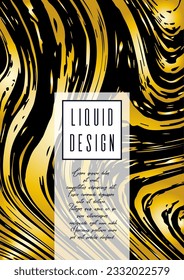 Digital Marble Cover Design for your Business with Abstract Lines. Futuristic Poster, Flyer, Layout with Liquid Pattern for Branding, Identity, Annual Report. Vector minimalistic brochure. Luxury.