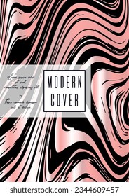 Digital Marble Cover Design for your Business with Abstract Lines. Futuristic Poster, Flyer, Layout with Liquid Pattern for Branding, Identity, Annual Report. Vector minimalistic brochure. Luxury.
