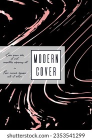 Digital Marble Cover Design for your Business with Abstract Lines. Futuristic Poster, Flyer, Layout with Liquid Pattern for Branding, Identity, Annual Report. Vector minimalistic brochure. Luxury.
