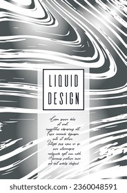Digital Marble Cover Design for your Business with Abstract Lines. Futuristic Poster, Flyer, Layout with Liquid Pattern for Branding, Identity, Annual Report. Vector minimalistic brochure. Luxury.