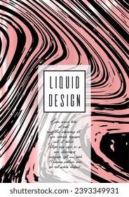 Diseño de cubierta de mármol digital para su empresa con líneas abstractas. Afiche futurista, volante, diseño con patrón líquido para promoción de marca, identidad, informe anual. Folleto minimalista de vectores. Lujo.