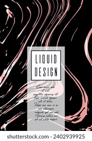 Digital Marble Cover Design for your Business with Abstract Lines. Futuristic Poster, Flyer, Layout with Liquid Pattern for Branding, Identity, Annual Report. Vector minimalistic brochure. Luxury.