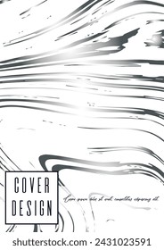 Digital Marble Cover Design for your Business with Abstract Lines. Futuristic Poster, Flyer, Layout with Liquid Pattern for Branding, Identity, Annual Report. Vector minimalistic brochure. Luxury.