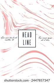 Digital Marble Cover Design for your Business with Abstract Lines. Futuristic Poster, Flyer, Layout with Liquid Pattern for Branding, Identity, Annual Report. Vector minimalistic brochure. Luxury.