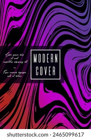 Digital Marble Cover Design for your Business with Abstract Lines. Futuristic Poster, Flyer, Layout with Liquid Pattern for Branding, Identity, Annual Report. Vector minimalistic brochure. Luxury.