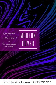 Design de capa de mármore digital para sua empresa com linhas abstratas. Cartaz futurista, folheto, layout com padrão líquido para marca, identidade, relatório anual. Folheto minimalista de vetor. Luxo.