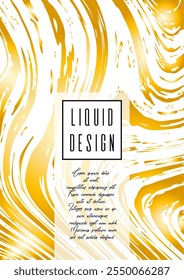 Digital Marble Cover Design for your Business with Abstract Lines. Futuristic Poster, Flyer, Layout with Liquid Pattern for Branding, Identity, Annual Report. Vector minimalistic brochure. Luxury.
