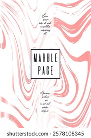 Digital Marble Cover Design for your Business with Abstract Lines. Futuristic Poster, Flyer, Layout with Liquid Pattern for Branding, Identity, Annual Report. Vector minimalistic brochure. Luxury.