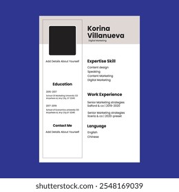 CV do profissional de marketing digital ou modelo de currículo