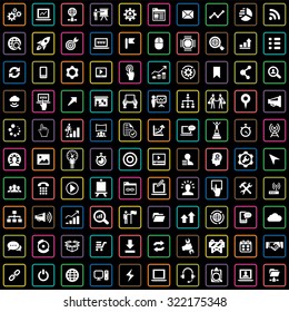 digital marketing 100 icons universal set for web and mobile

