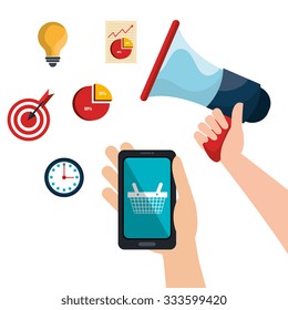 Digital marketing and advertising design, vector illustration graphic