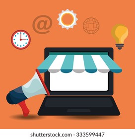Digital marketing and advertising design, vector illustration graphic