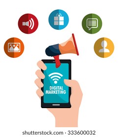 Digital marketing and advertising design, vector illustration graphic