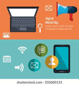 Digital marketing and advertising design, vector illustration graphic