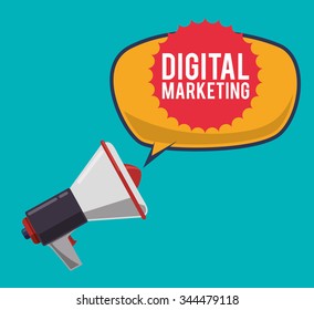 Digital marketing and advertising graphic design, vector illustration