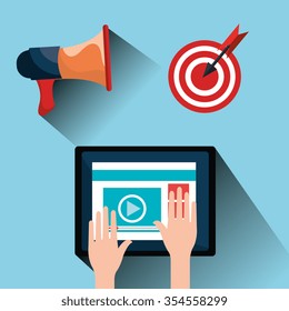 Digital marketing and advertising graphic design, vector illustration