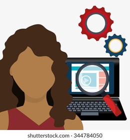 Digital marketing and advertising icons graphic design, vector illustration