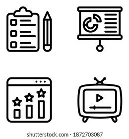 Digital Marketing and Advertising Solid Icons Set 