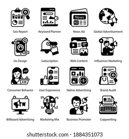 
Digital Marketing and Advertising Solid Icons 