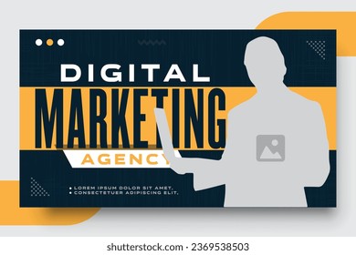 Digital marketing advertising YouTube thumbnail banner template  