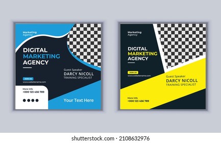 Digital Marketing Agency Banner Design. Social Media Post Design. Business Banner Design. Modern Layout Template. 2 Page Banner Design