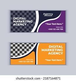 Digital Marketing Agency Banner Design Set of Two Professional Corporate Business Banners Design Modern Cover Banner Layout Template