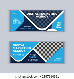 Digital Marketing Agency Banner Design Set of Two Professional Corporate Business Banners Design Modern Cover Banner Layout Template