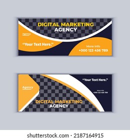 Digital Marketing Agency Banner Design Set of Two Professional Corporate Business Banners Design Modern Cover Banner Layout Template