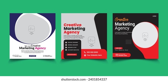 Digital Marketing Agency Banner Design Template Social Media Post, creative marketing corporate social media banner design template