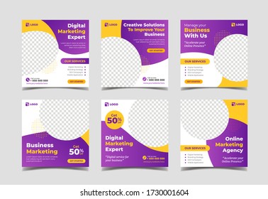 Digital marketing agency banner for social media post template