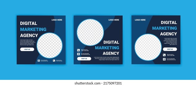 Digital  marketing agency banner for social media post template