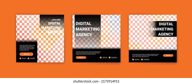 Digital  marketing agency banner for social media post template