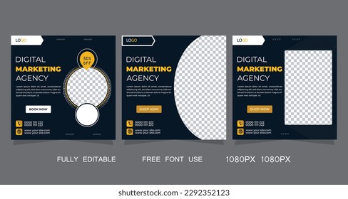 Digital marketing agency banner and social media post design