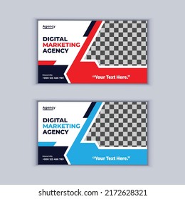 Digital Marketing Agency Business Banner Design Vector Template. Modern Layout Template