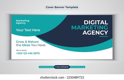Digital marketing agency business banner design modern vector template layout
